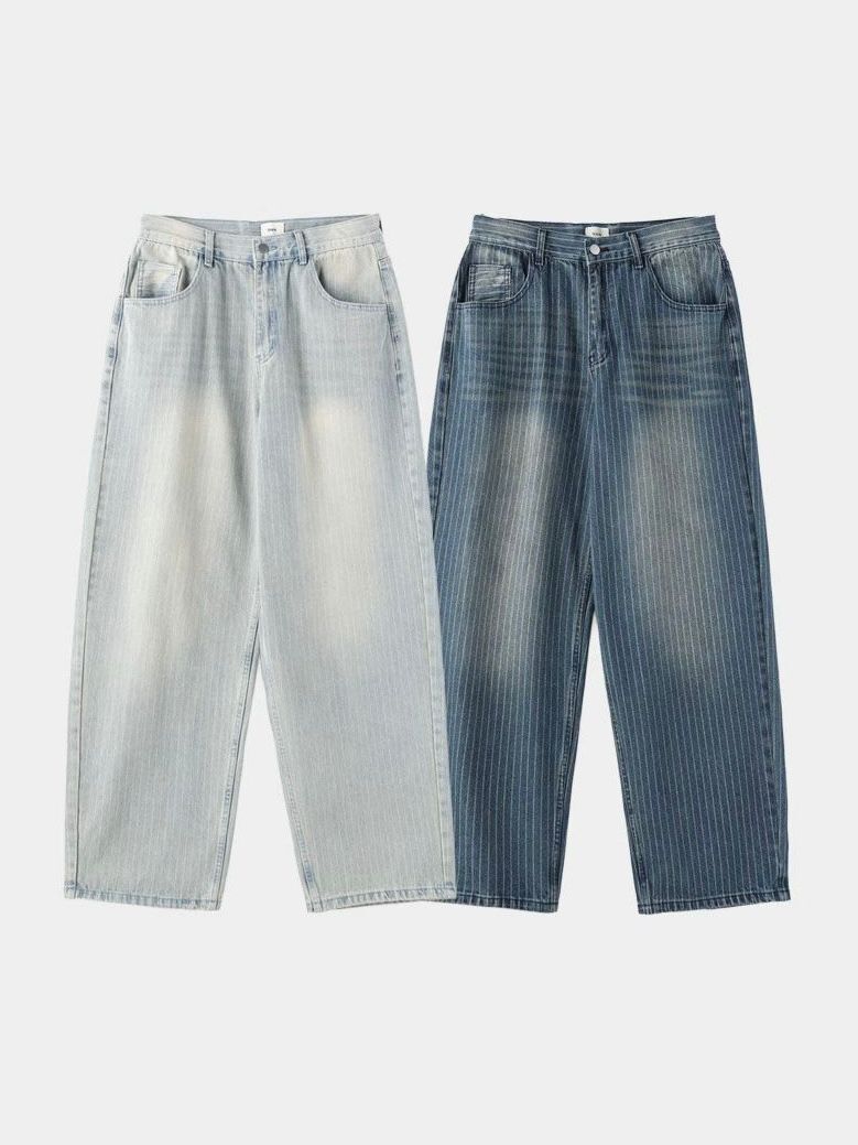 直紋鬆身牛仔褲 OWN-127P