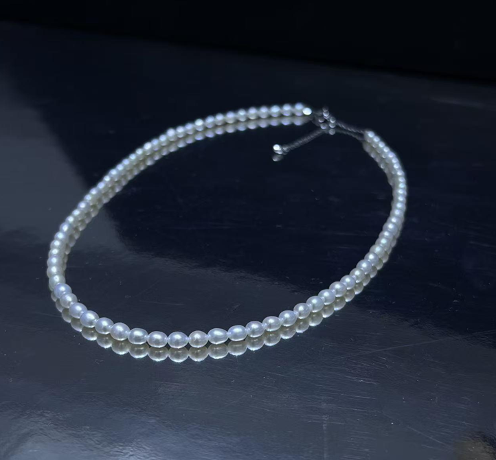 F50 珍珠串鏈3-5mm (63YS86A0292) 白色 S925銀 $388