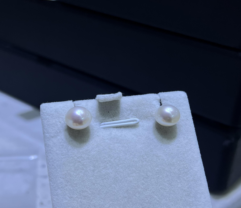 F53 珍珠耳環 (63YS80A1869) 9-9.5mm 白色 S925银 $428