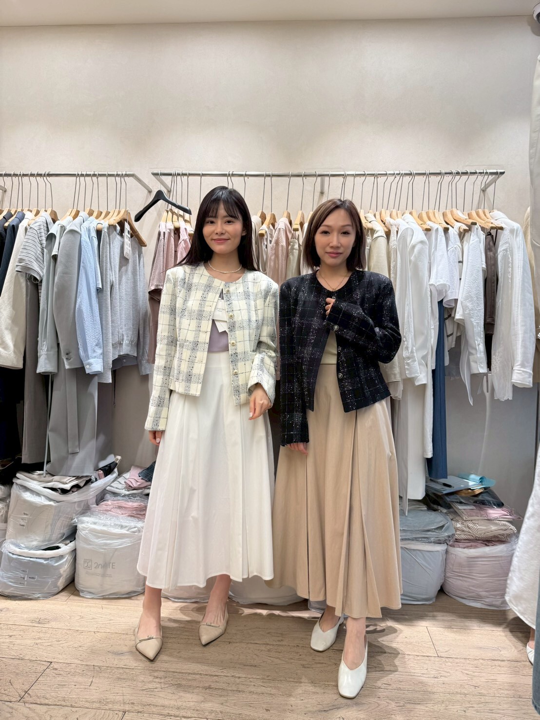 SG6015 十字格紋小香款外套