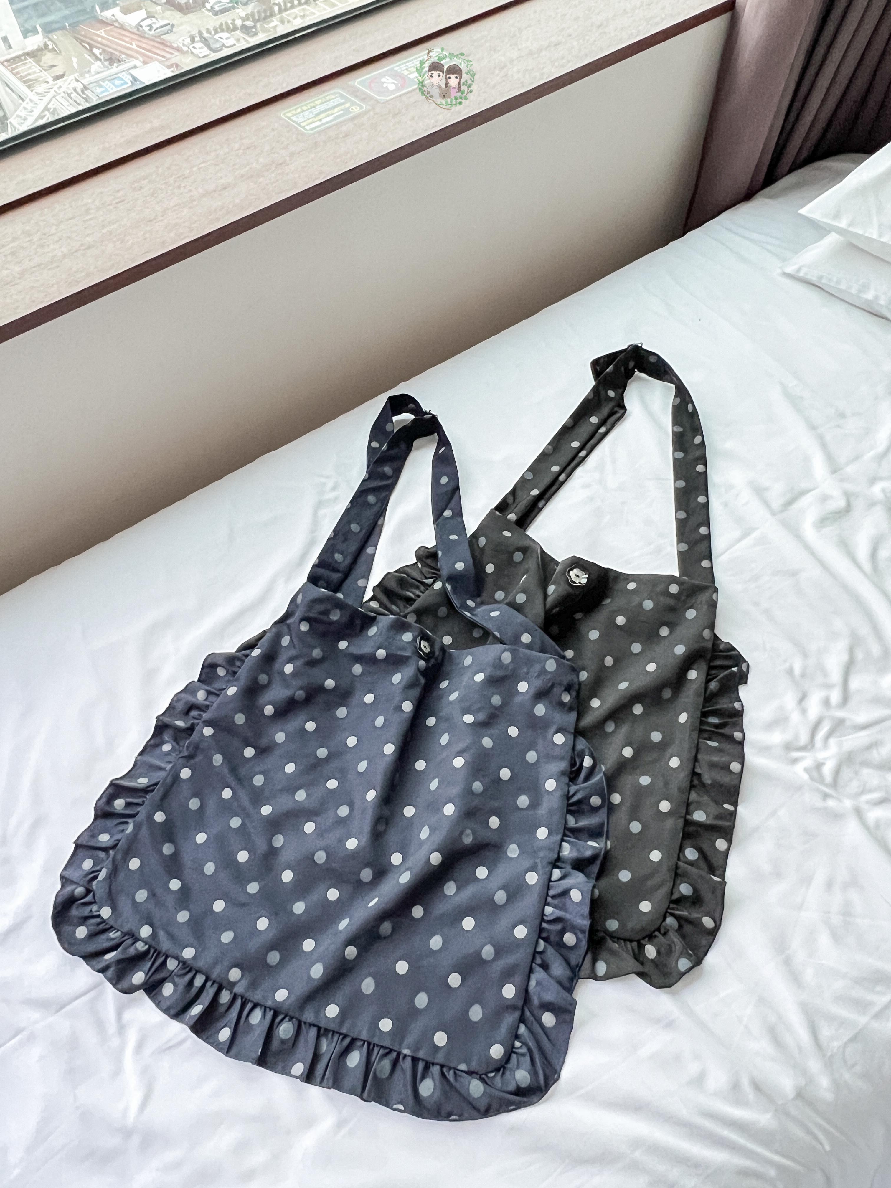 可調節肩帶！花花鈕扣波點Ruffle側孭袋〈🇰🇷DAY 3〉