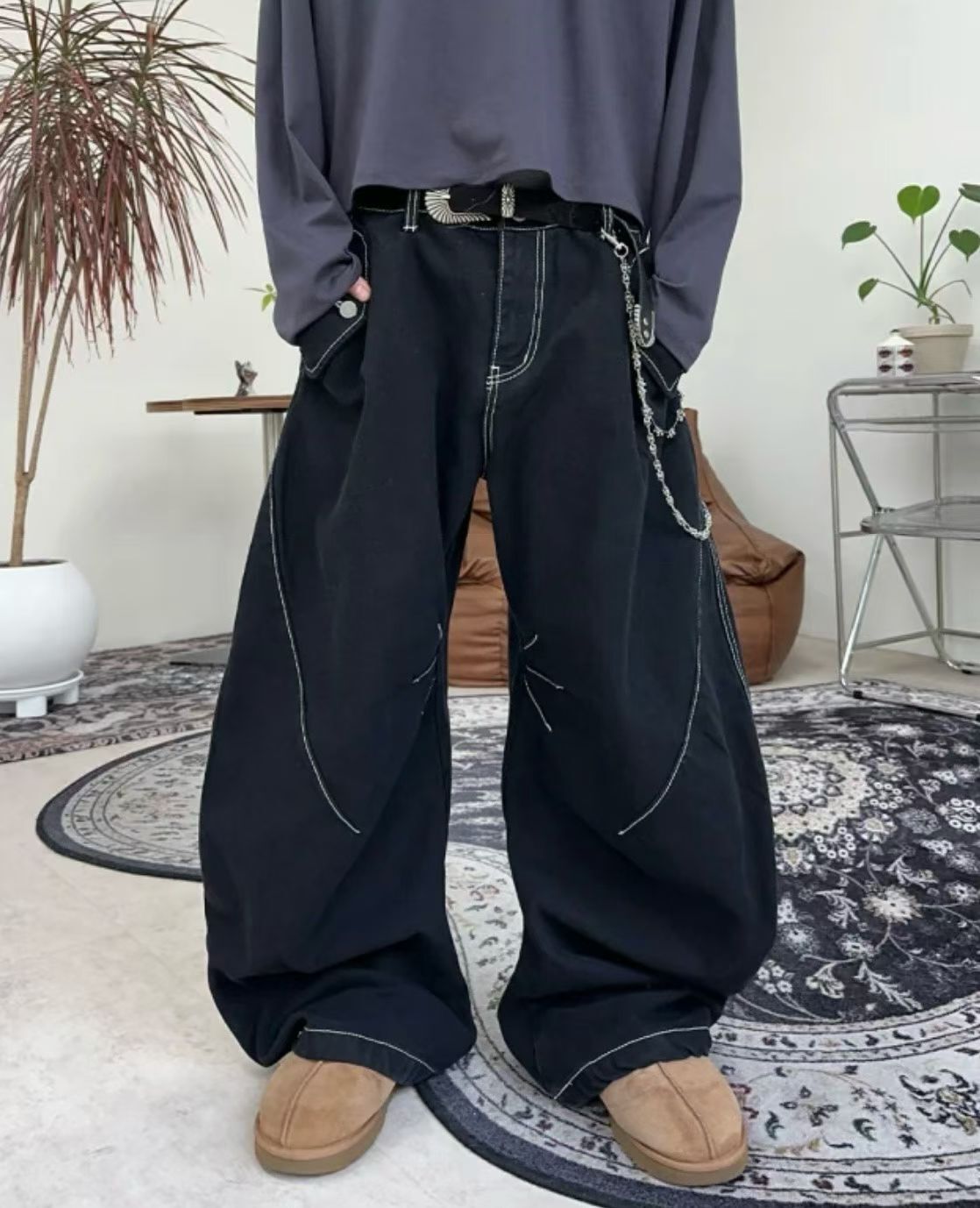 淨色彎刀褲 UNUSED-119P