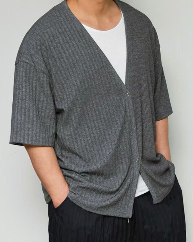 淨色短袖針織開胸外套 UNSTANDARD-111JK