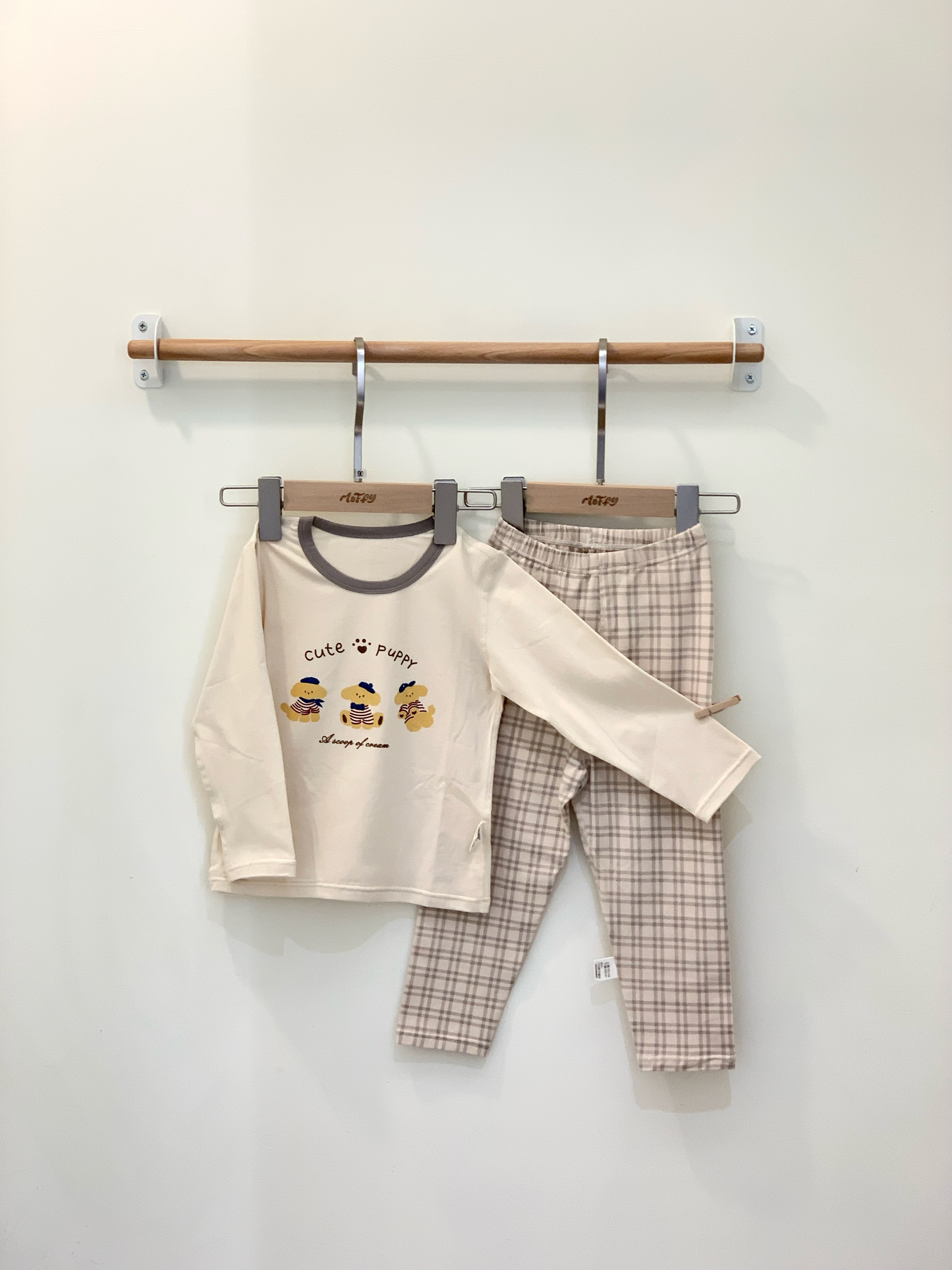 三隻小狗格紋睡衣