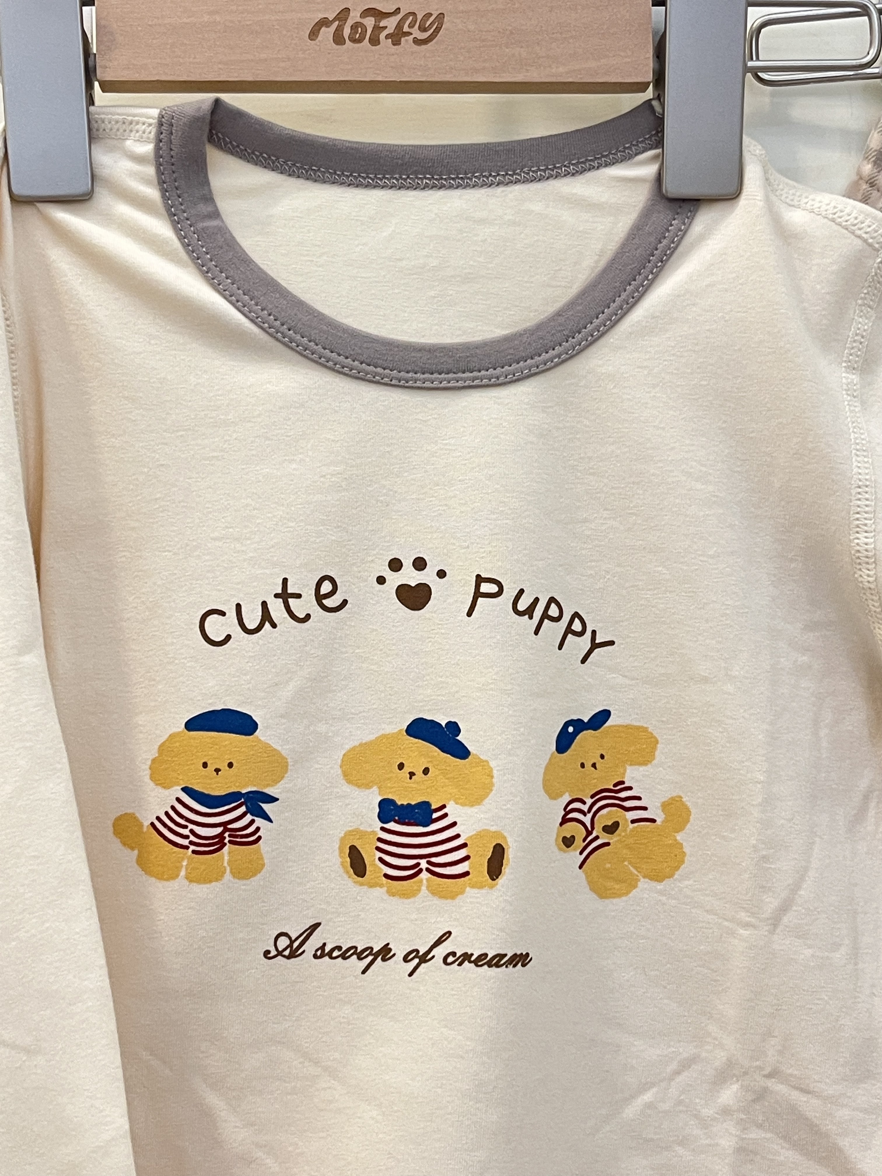 三隻小狗格紋睡衣