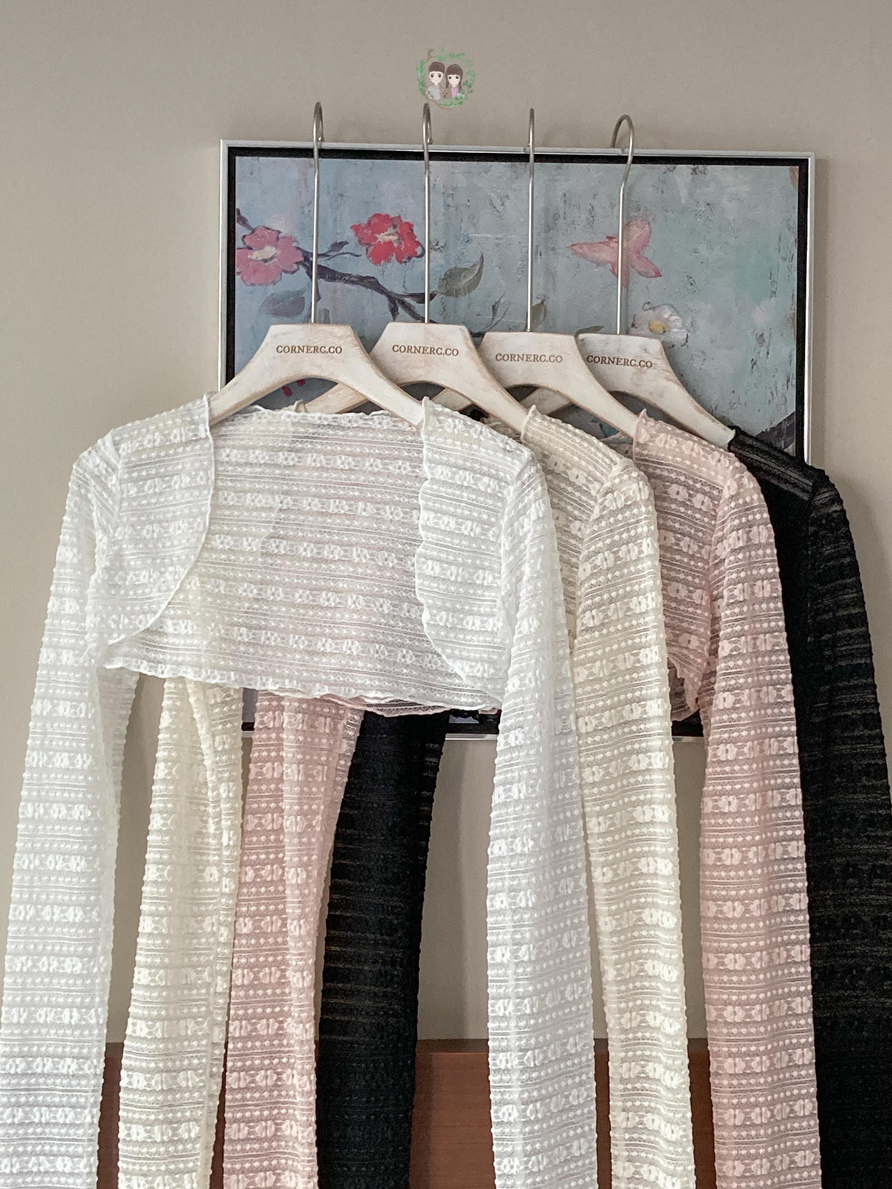 Spring ✿ 凸花紋透視感短版外搭〈🇰🇷DAY 3〉