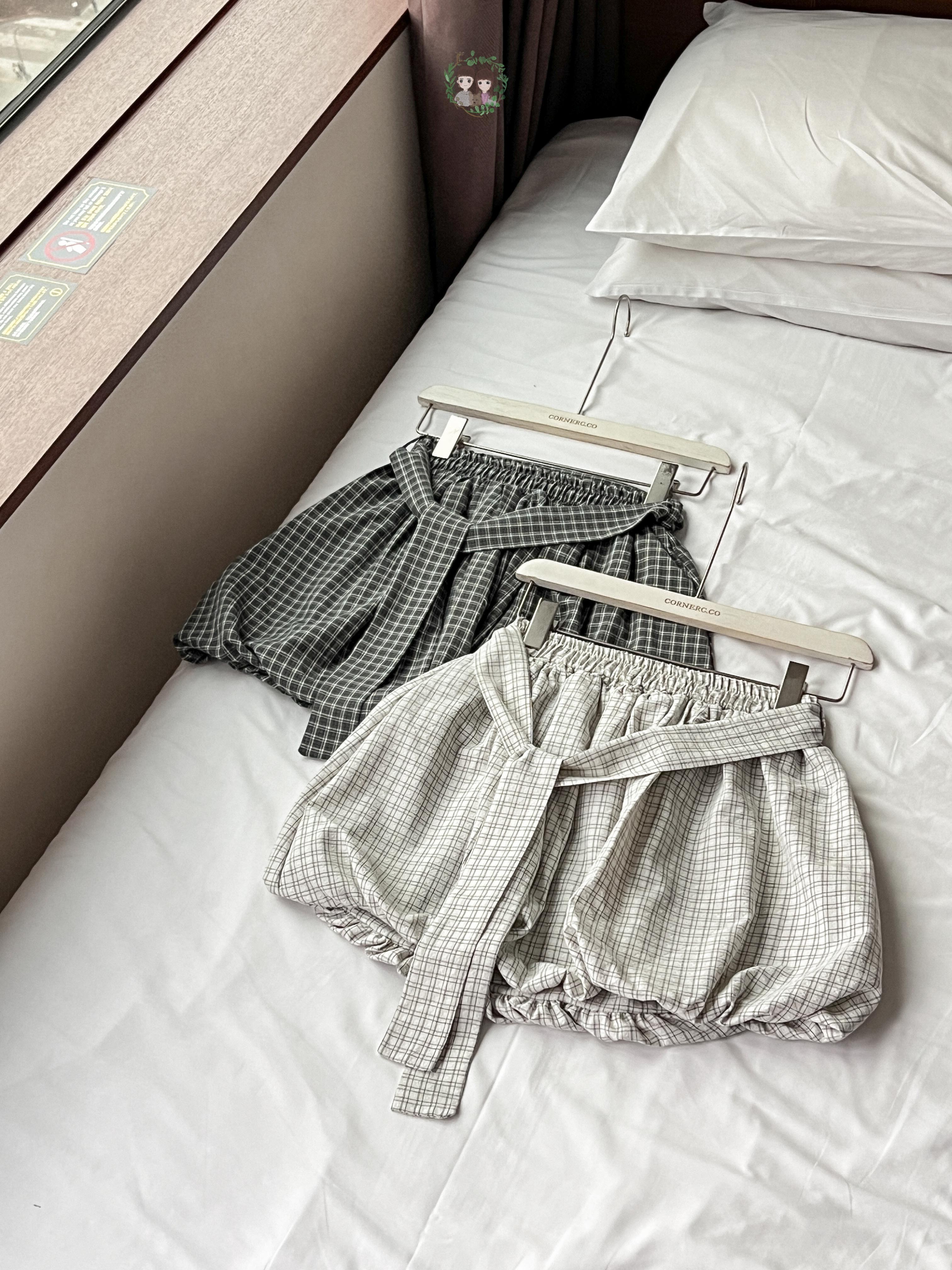 格仔綁結泡泡短裙〈🇰🇷DAY 3〉