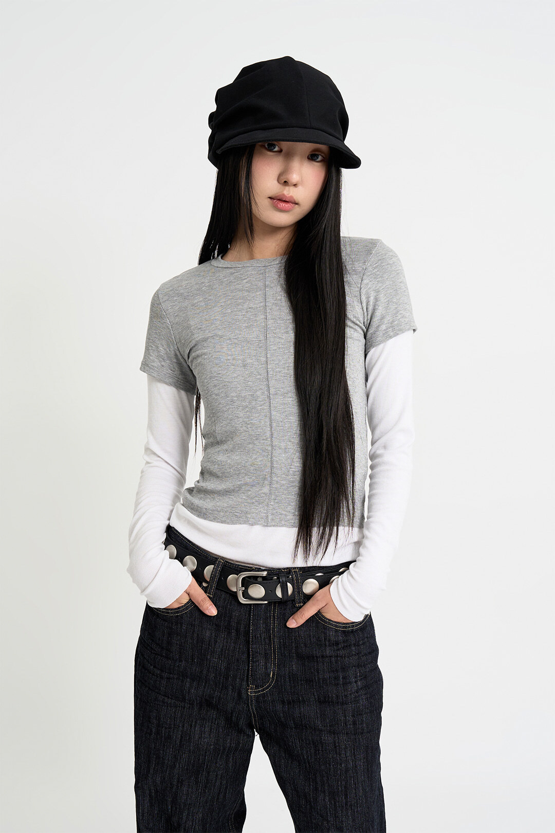 🇰🇷韓國 Raucohouse 雙層長短袖造型針織薄長袖 長TEE 彈性