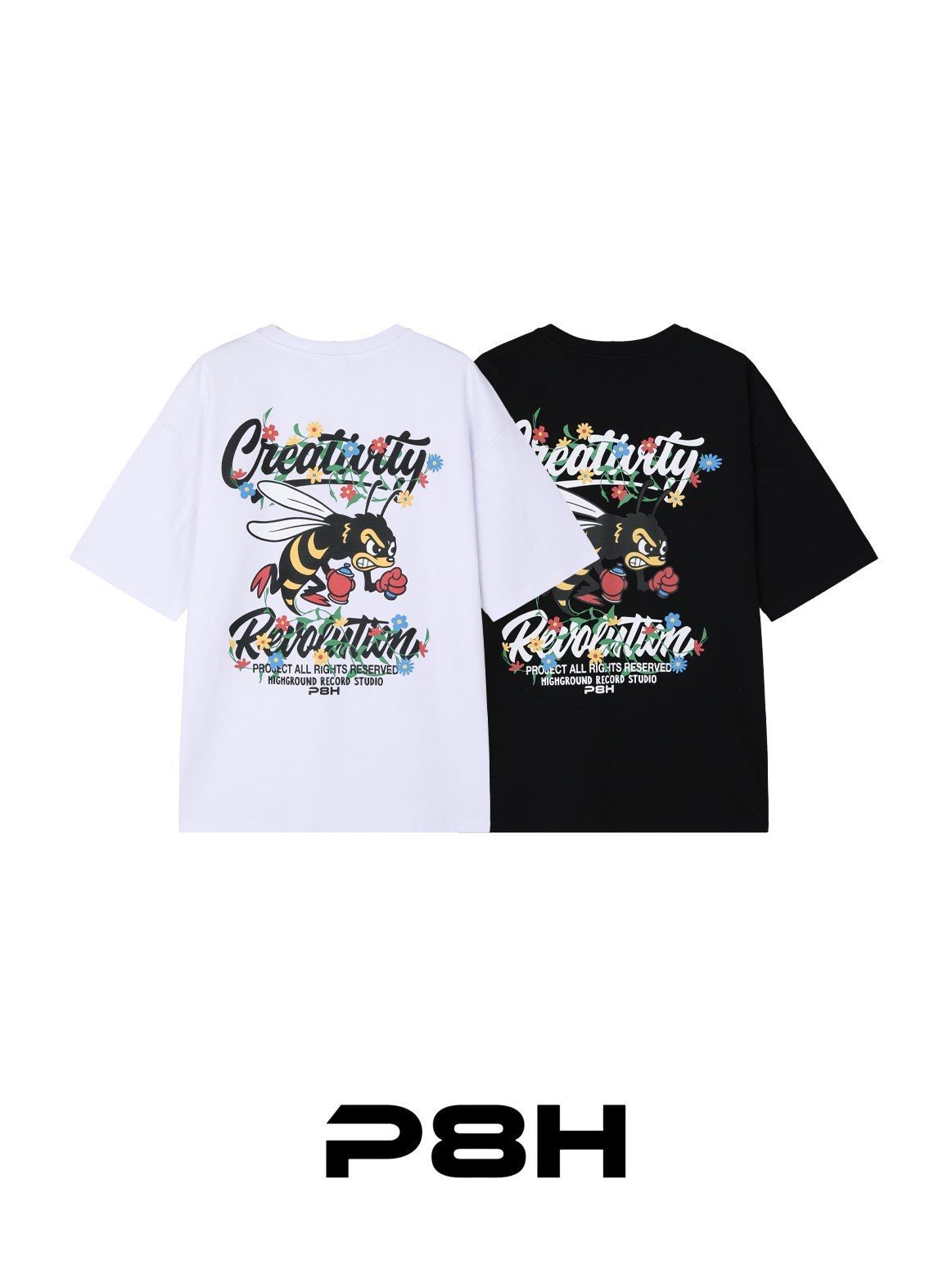 英文字圖案短袖Tee P8H-171T