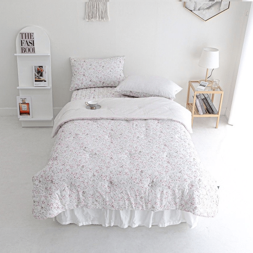 [韓國棉被] 莫代爾・栗米棉填充｜森林小動物碎花 四季被 2色（關鍵字：GJ165）