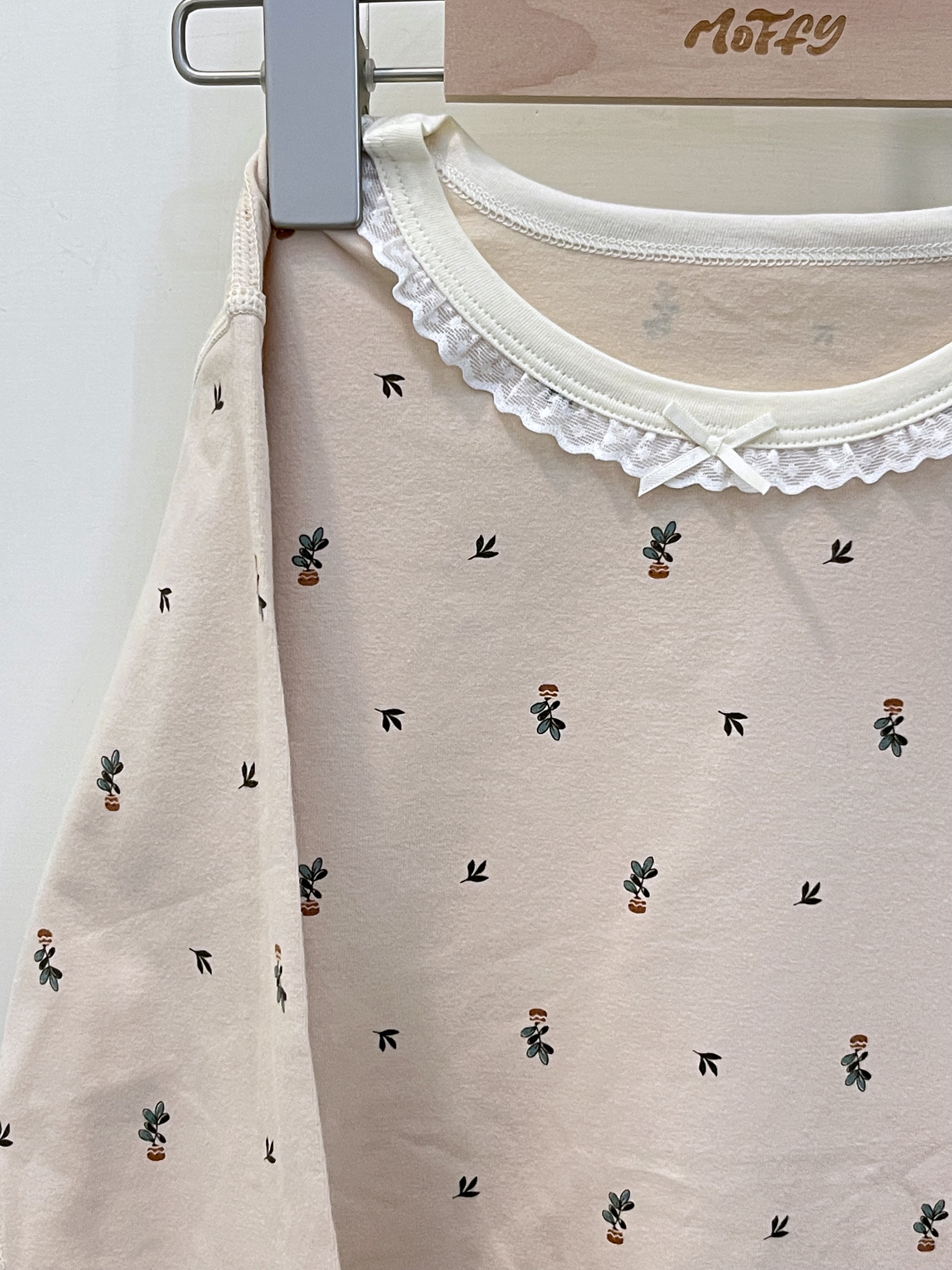 蝴蝶結小盆栽睡衣