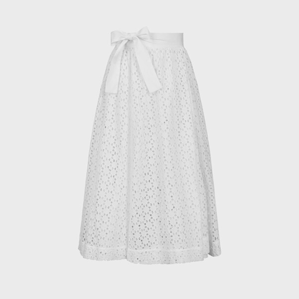1AF0323-201 [ANNE FONTAINE] Luken Skirt White #P22F22501 (EU)