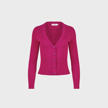 1AF0323-202 [ANNE FONTAINE] Solfege Cardigan Fuchsia #H21F221706 (EU)