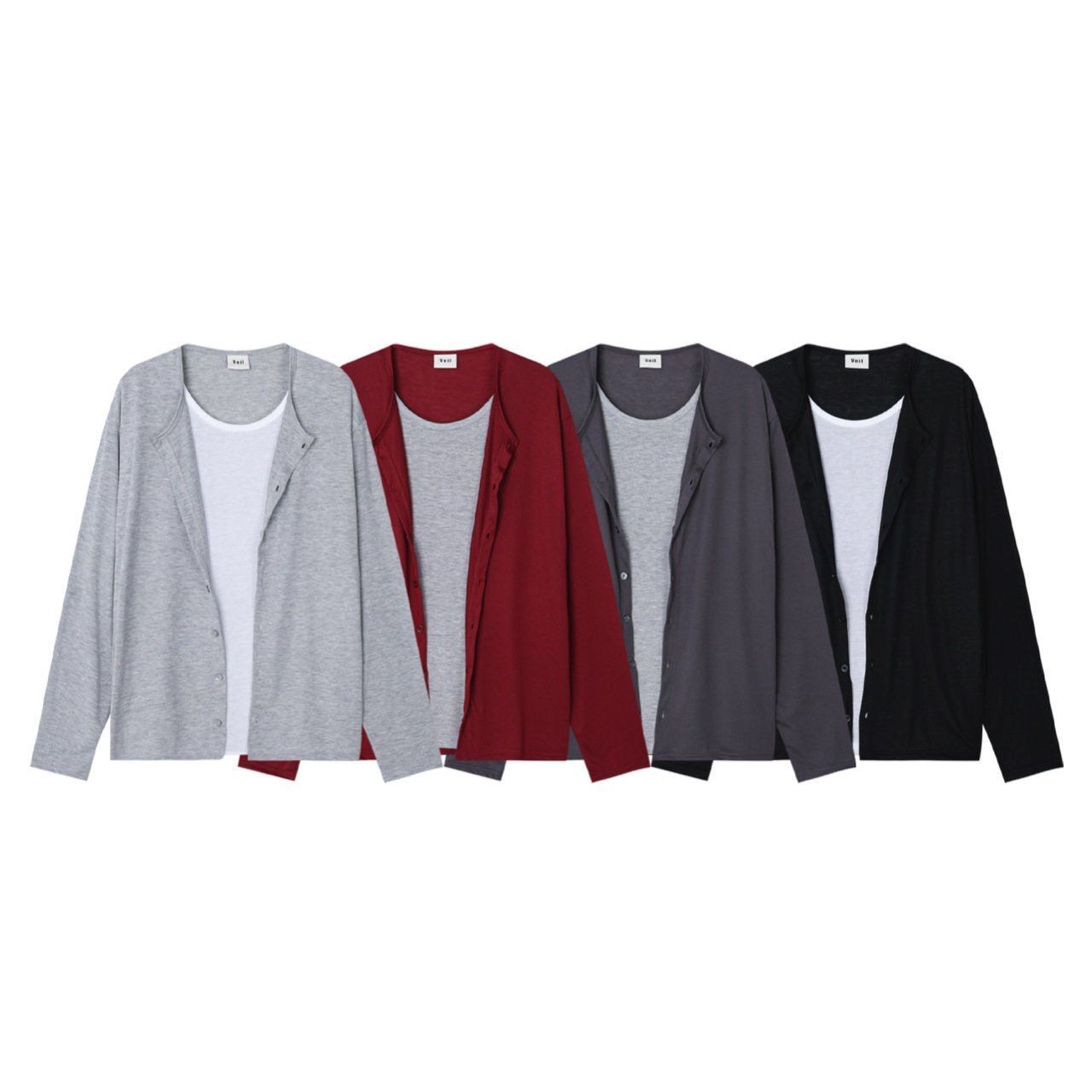 假兩件拼色長袖衫 Veil-087T