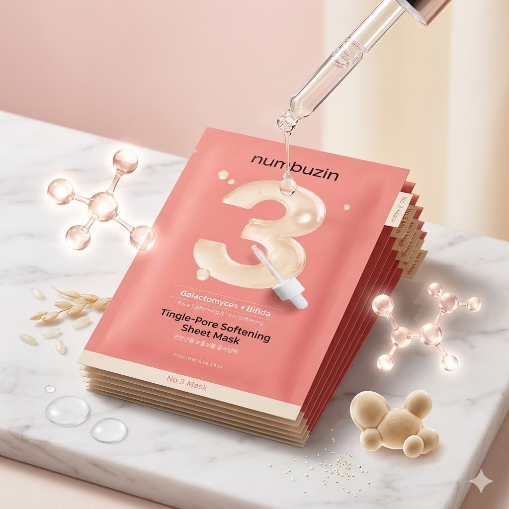 【直播】numbuzin LX032108 3號 潤碧之茵「刺痛毛孔」平滑面膜(5片裝)