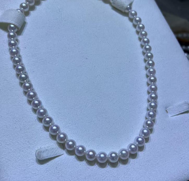 F90 "海水akoya珍珠串鏈 7-8mm" (63YS7600A2480) 白色S925银 $13888