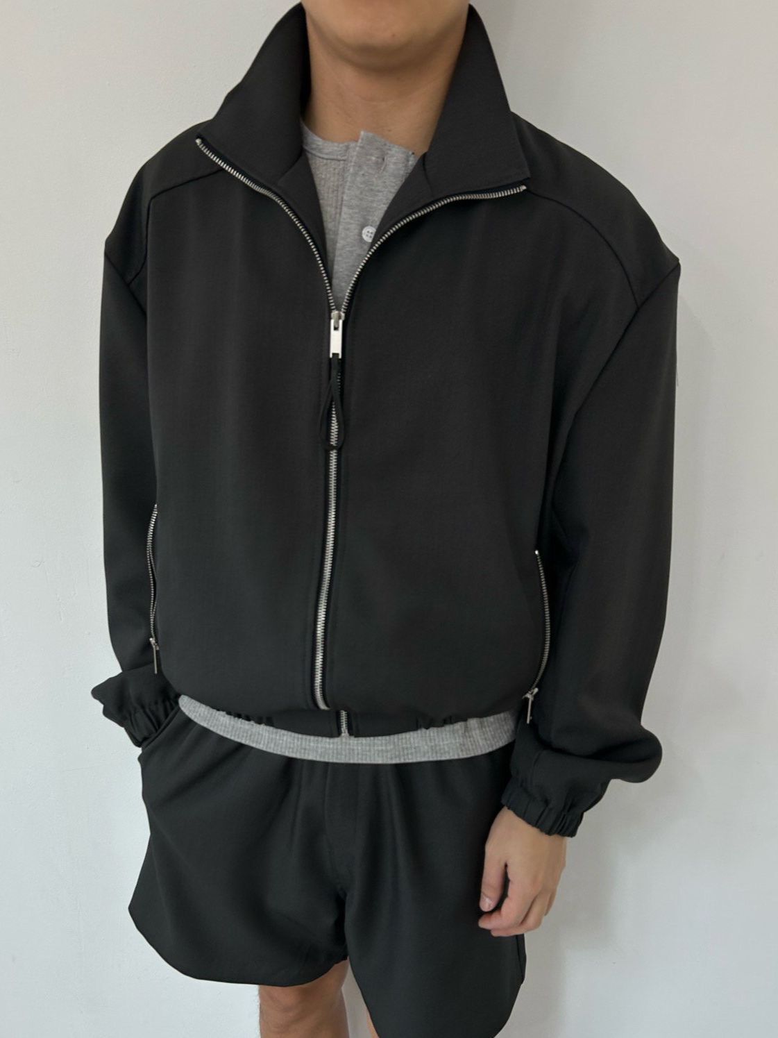 淨色企領拉鍊外套 Veil-091JK