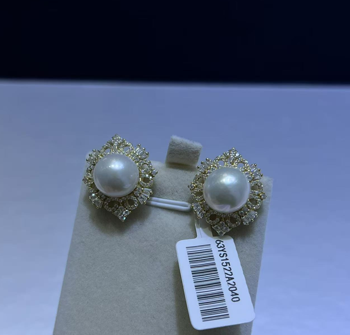 F95 淡水珍珠耳飾 (63YS1522A2040) 11-12mm 白色 S925银 $3488