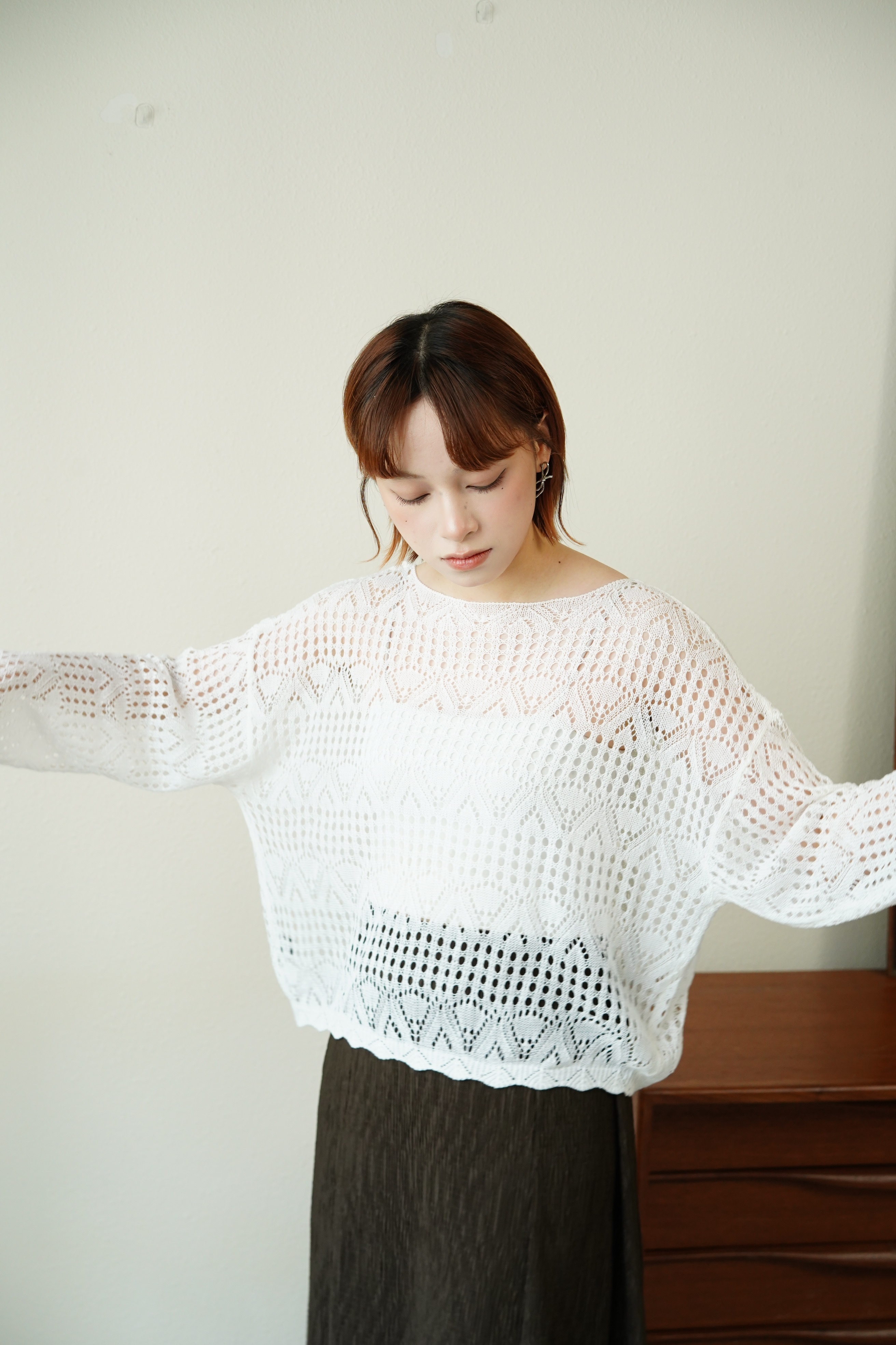 夏季簿款針織鏤空上衣 - SW62003