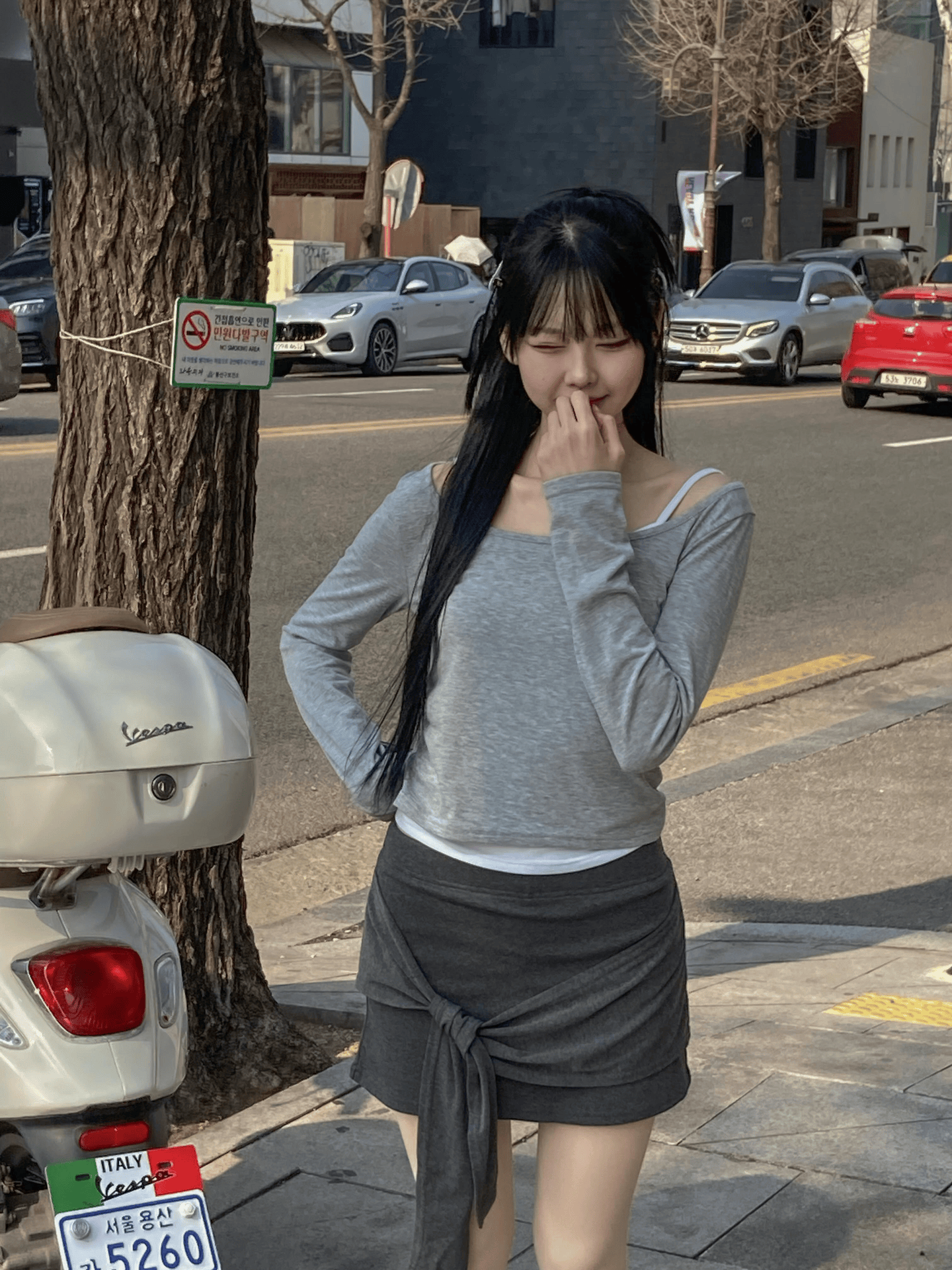 日常大領口拼色背心長袖Top Set〈🇰🇷DAY 3〉