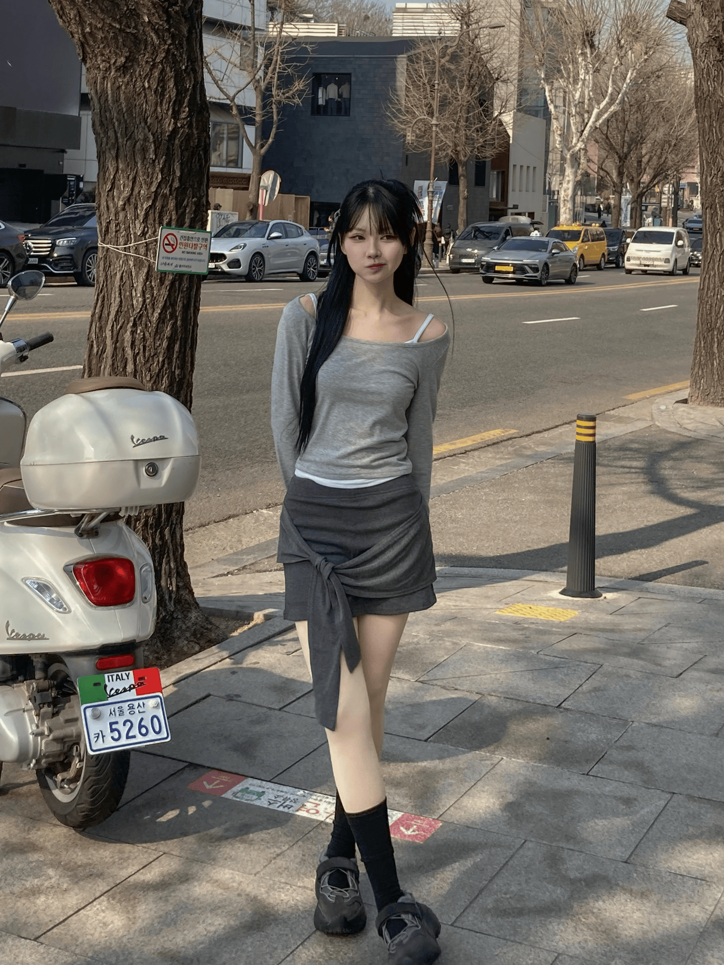 棉質有打底綁結短裙〈🇰🇷DAY 3〉