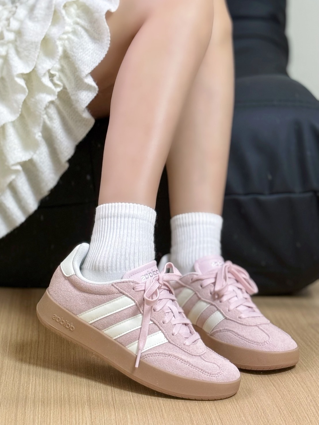 ADIDAS BARREDA 寶寶粉 德訓鞋