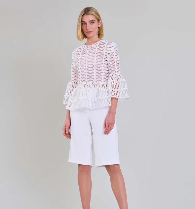 1AF0323-177 [ANNE FONTAINE] Mayoko Blouse White #P18F24001 (EU)