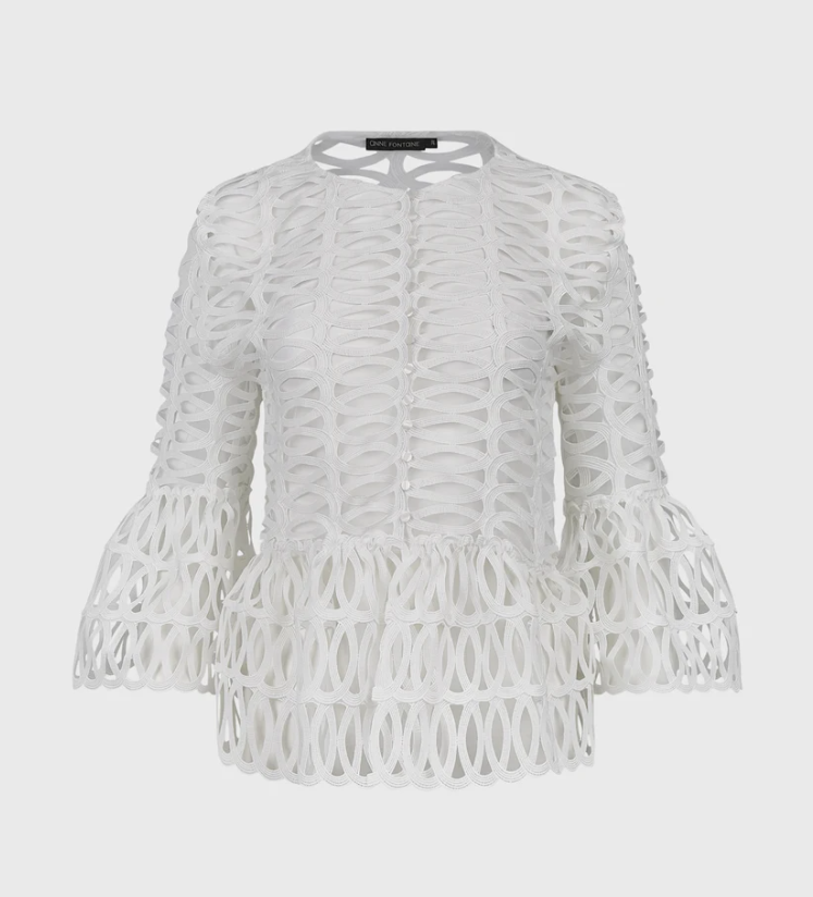 1AF0323-177 [ANNE FONTAINE] Mayoko Blouse White #P18F24001 (EU)
