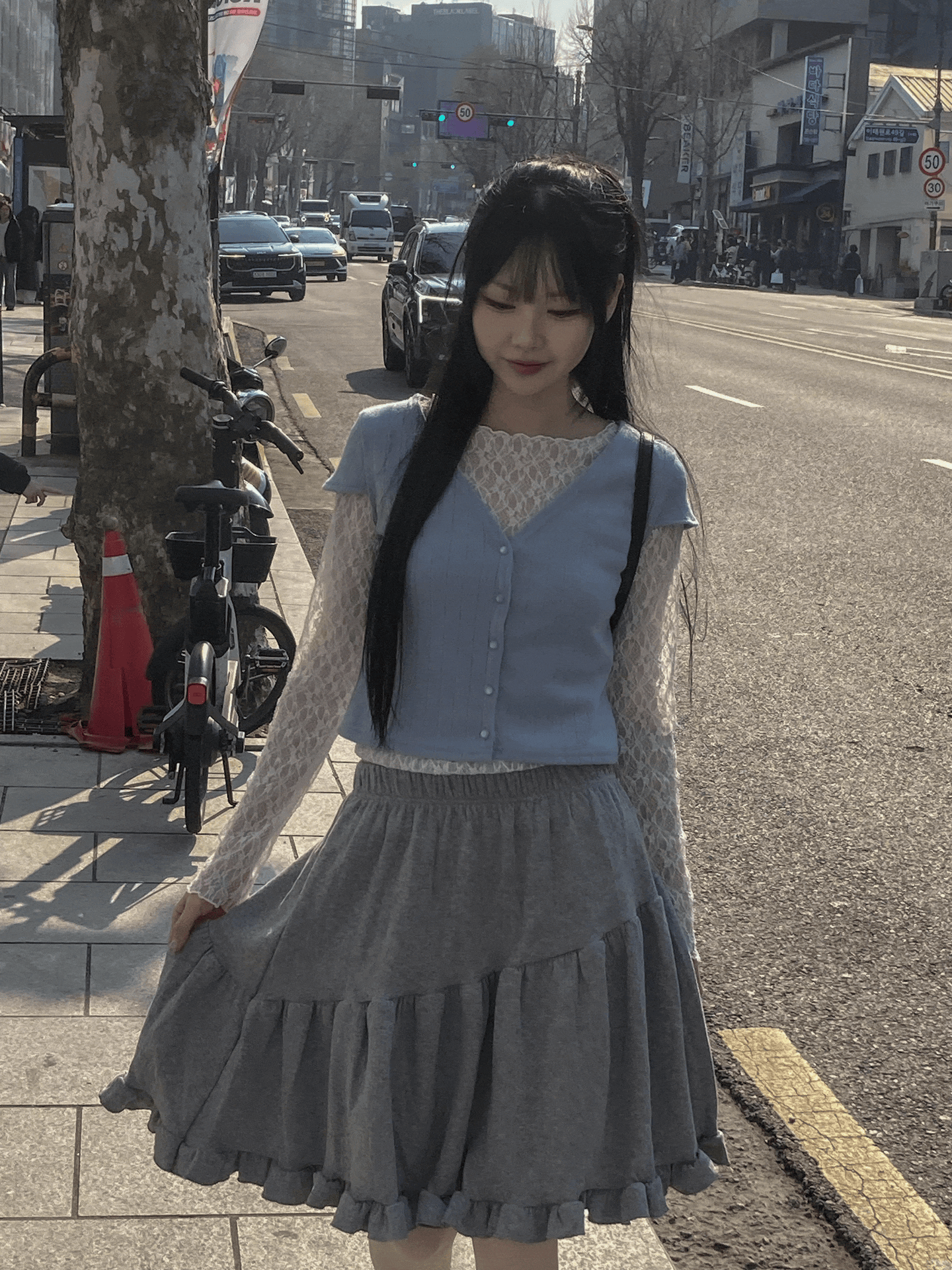 Cute Ruffling Knee Skirt〈🇰🇷DAY 3〉