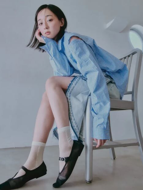 [連線優惠]靴下屋  透膚亮絲撞色短襪