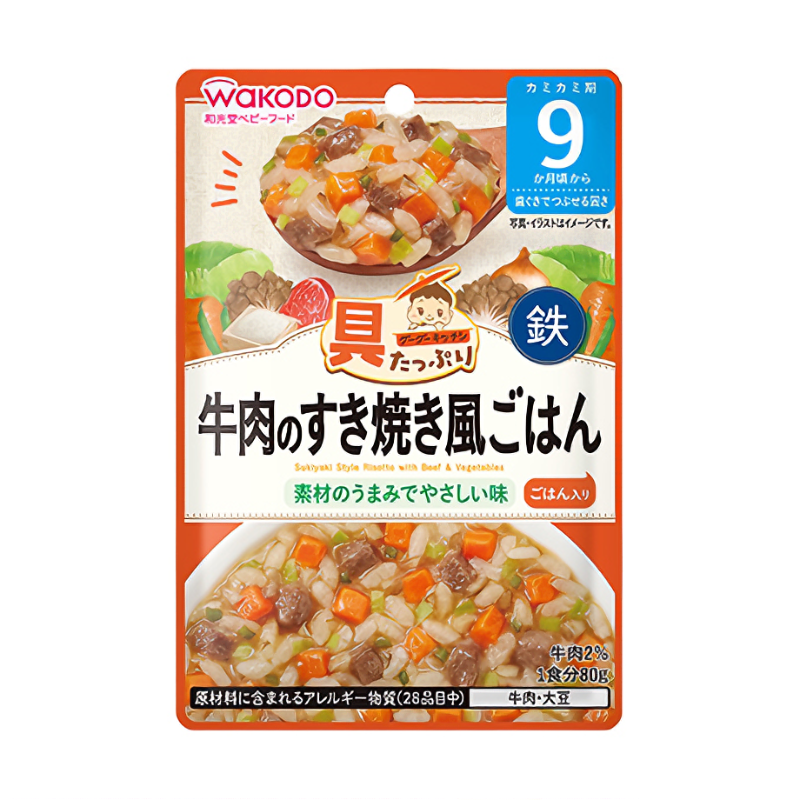 和光堂 Wakodo 營養滿點 壽喜燒風味牛肉飯 (9個月起) - 80g