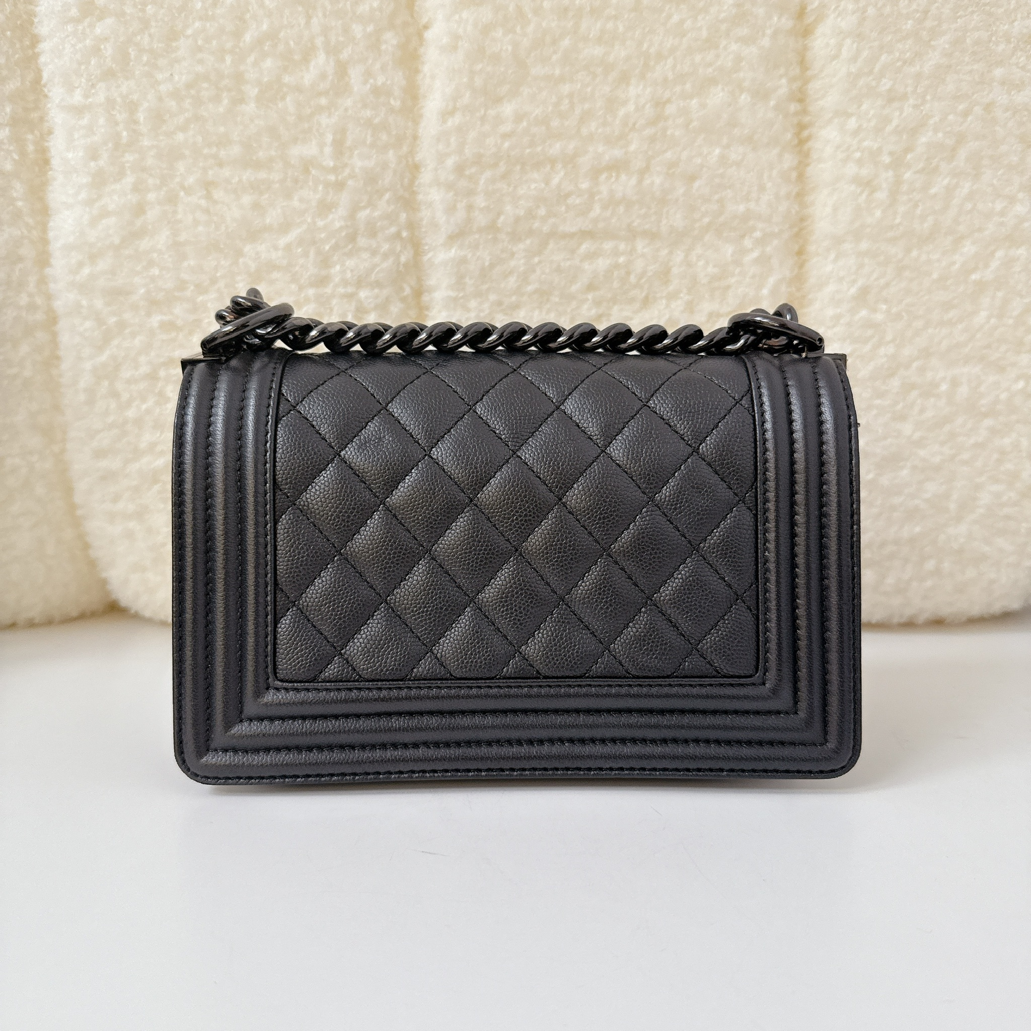 Chanel Small Boy Bag - Black / Black HW