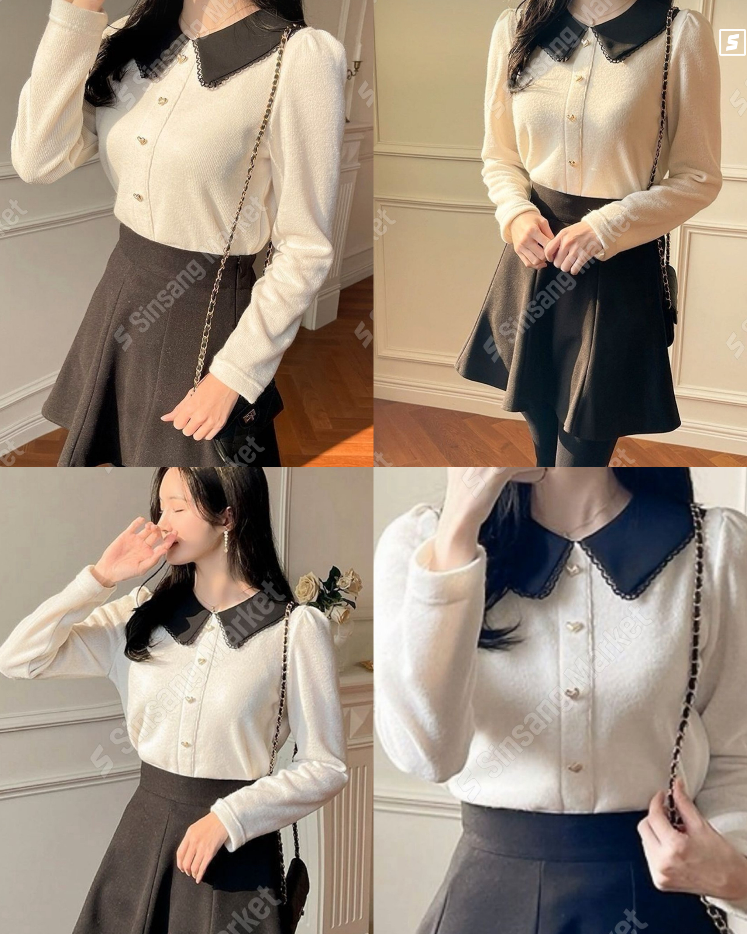 《現貨》白色大領blouse