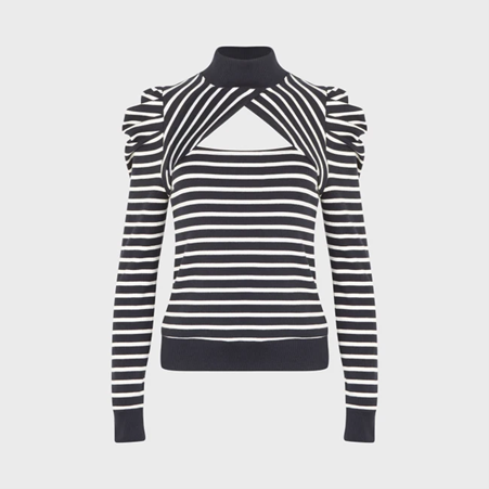1AF0323-216 [ANNE FONTAINE] Claire Top Dark Navy #H23F254522 (EU)