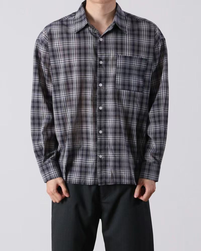 格仔長袖恤衫 SENSES-016S