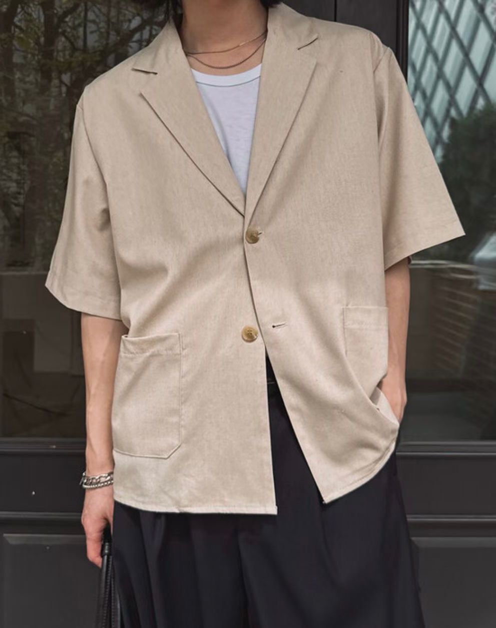 淨色短袖西裝褸 SENSES-018JK