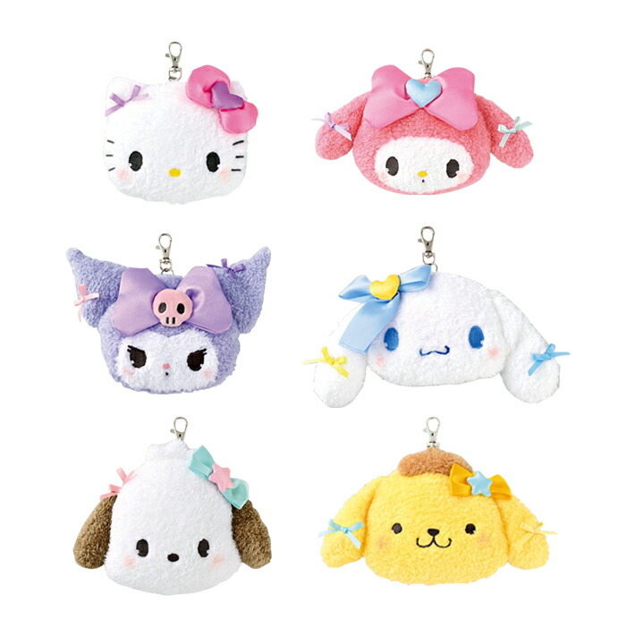 日本 Sanrio 絲帶蝴蝶結造型頭形公仔卡套匙扣