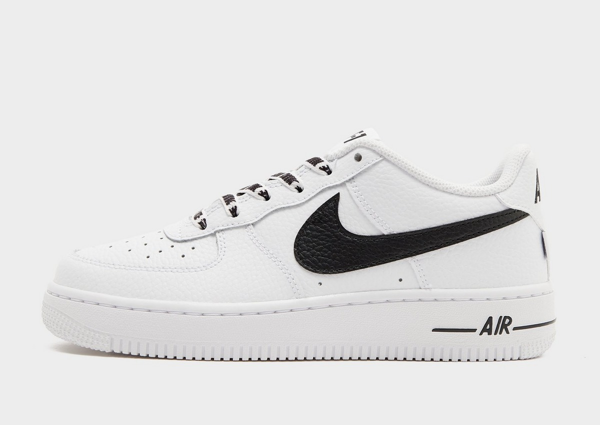 【預訂】 NIKE AIR FORCE 1 LOW 白黑"NIKE"文字鞋帶-GS