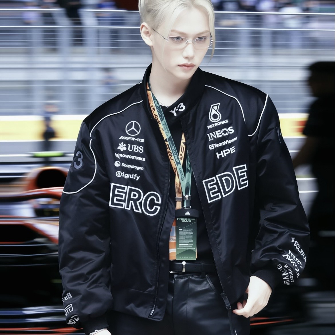 【代購】Y-3 × Mercedes-AMG Petronas F1 SS26 Logo-Detail Bomber Jacket  聯名飛行外套