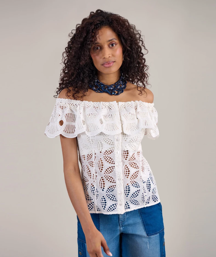 1AF0323-308 [ANNE FONTAINE] Ilenia Shirt White #P25F25801 (EU)