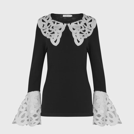 1AF0323-224 [ANNE FONTAINE] Daisy Top Black #H23F00300 (EU)