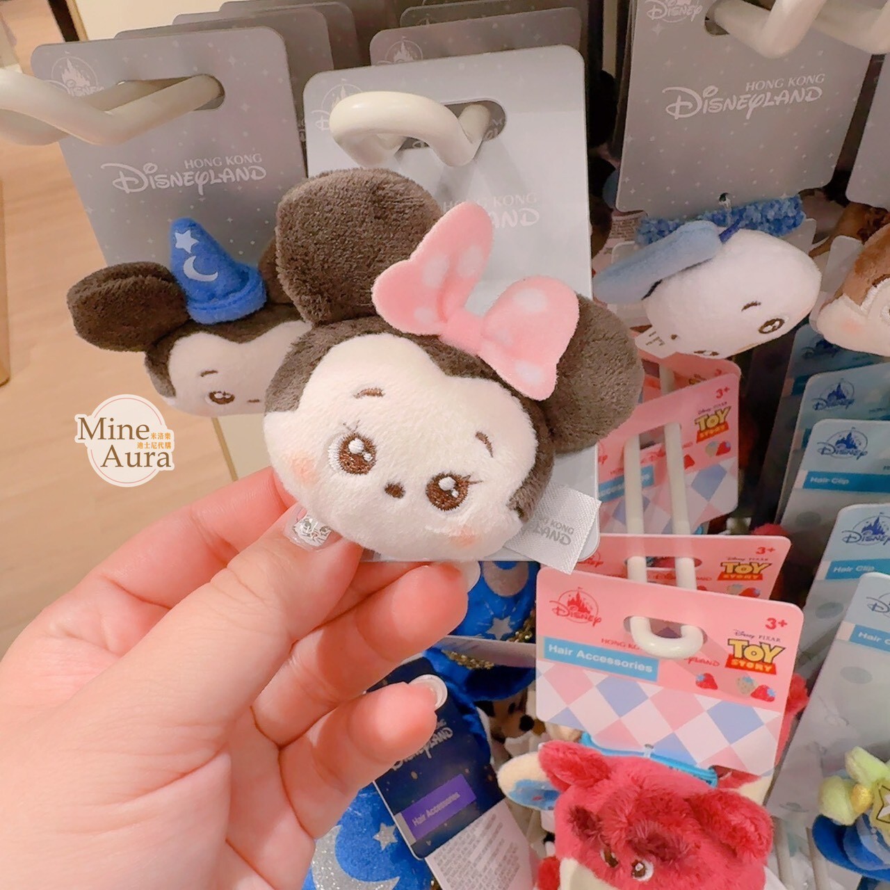 米妮 Minnie 絨毛大頭造型 髮束 髮飾 -香港迪士尼樂園