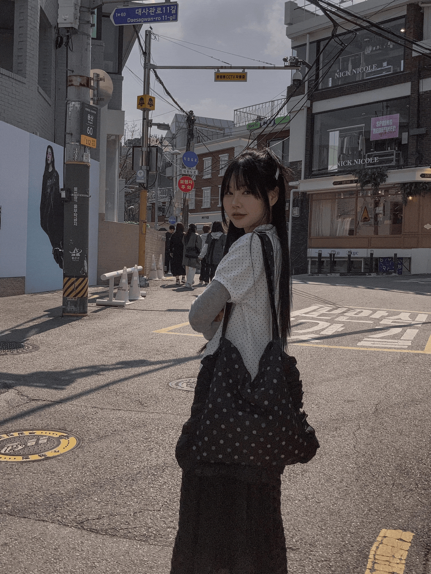 可調節肩帶！花花鈕扣波點Ruffle側孭袋〈🇰🇷DAY 3〉