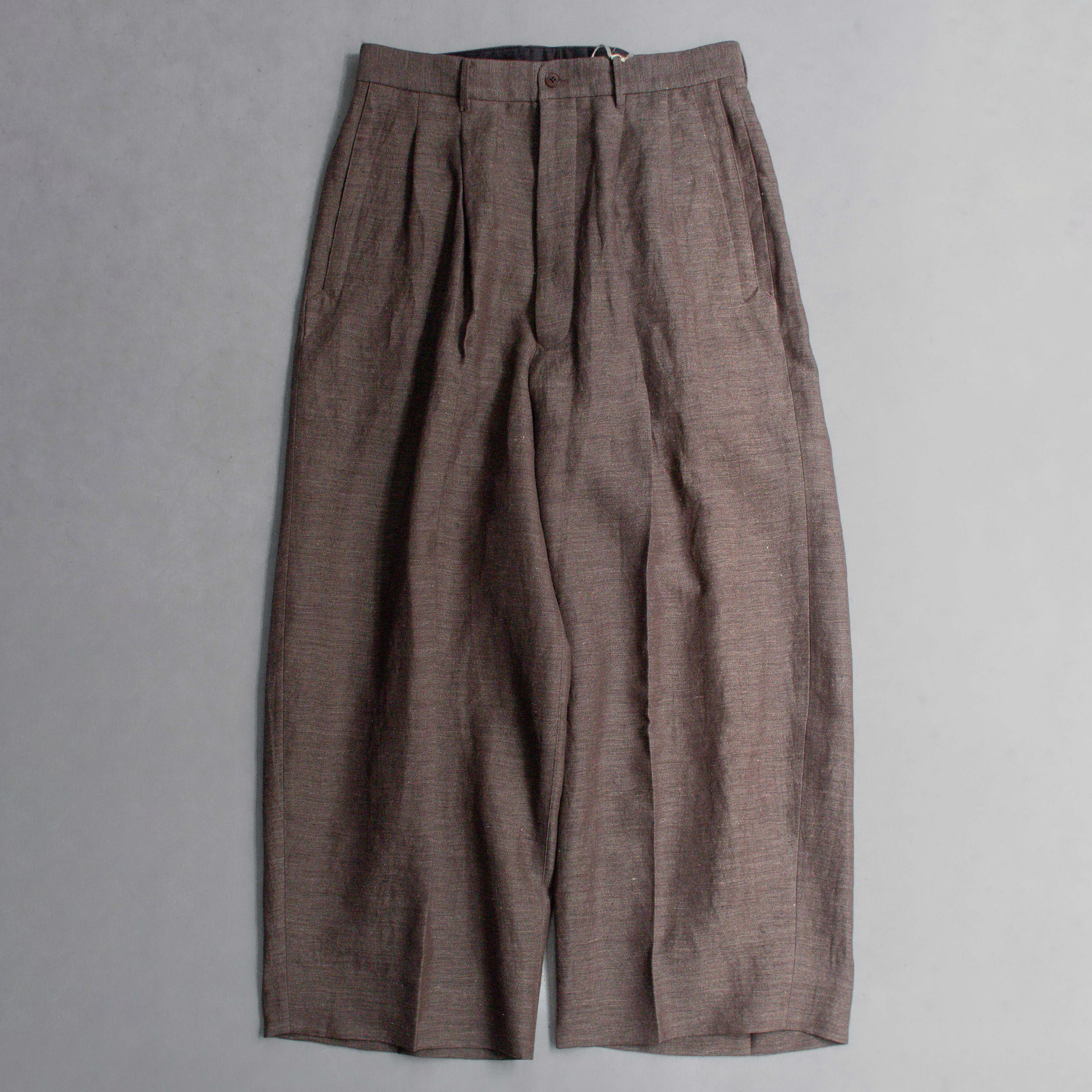 HAVERSACK HERRINGBONE WIDE PANTS 2 COLORS 人字紋 棉麻 寬版 長褲 二色