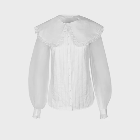 1AF0323-226 [ANNE FONTAINE] Musset Shirt White #H22F01201 (EU)