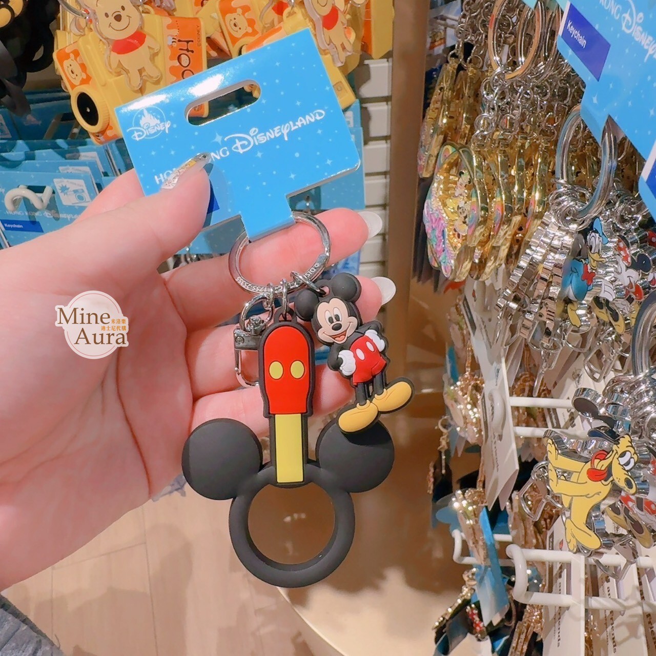 米奇 Mickey 電車 拉環 造型 矽膠 鑰匙圈 吊飾 -香港迪士尼樂園