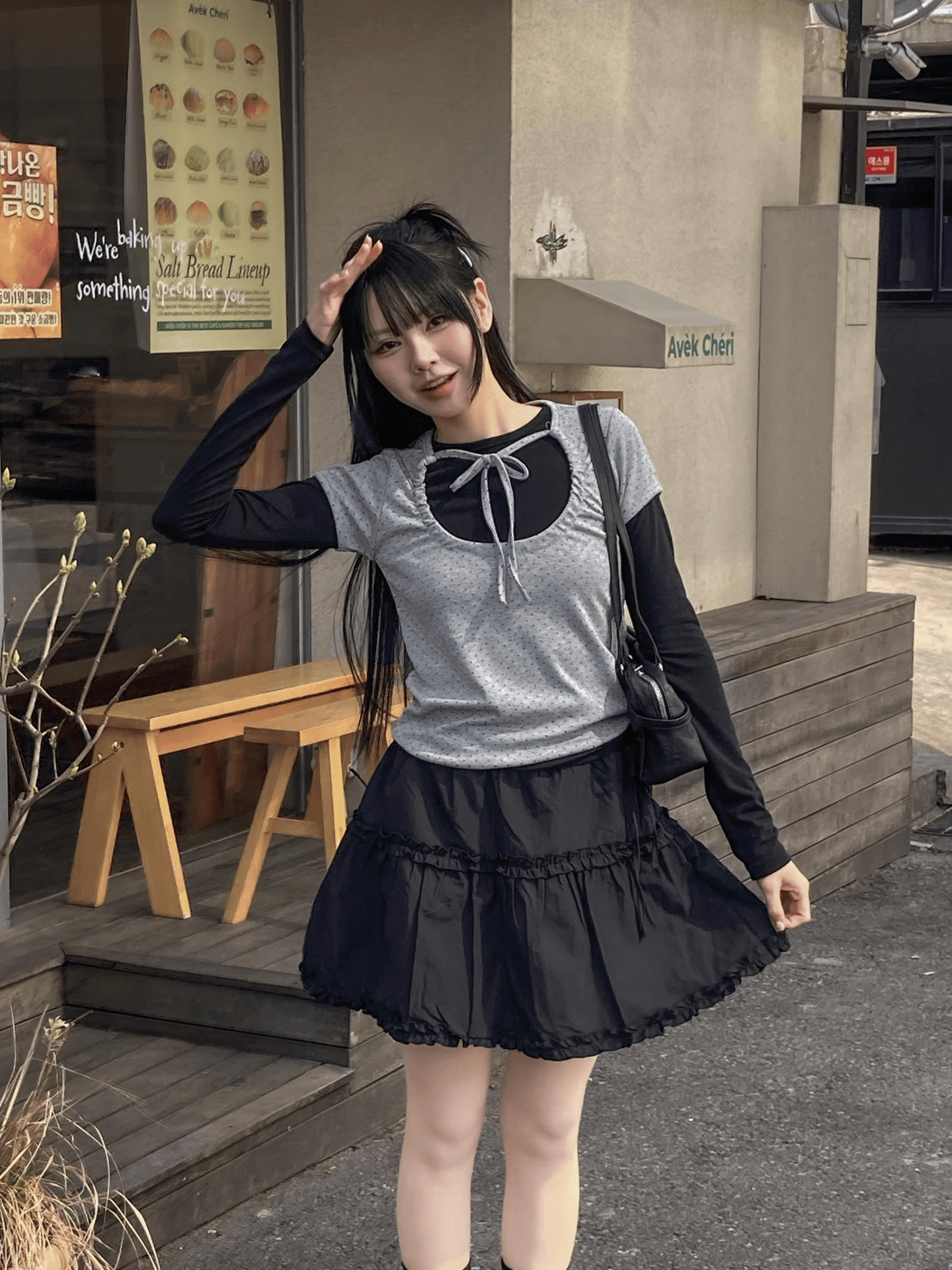 只有單邊綁帶～雙Ruffle短裙〈🇰🇷DAY 3〉