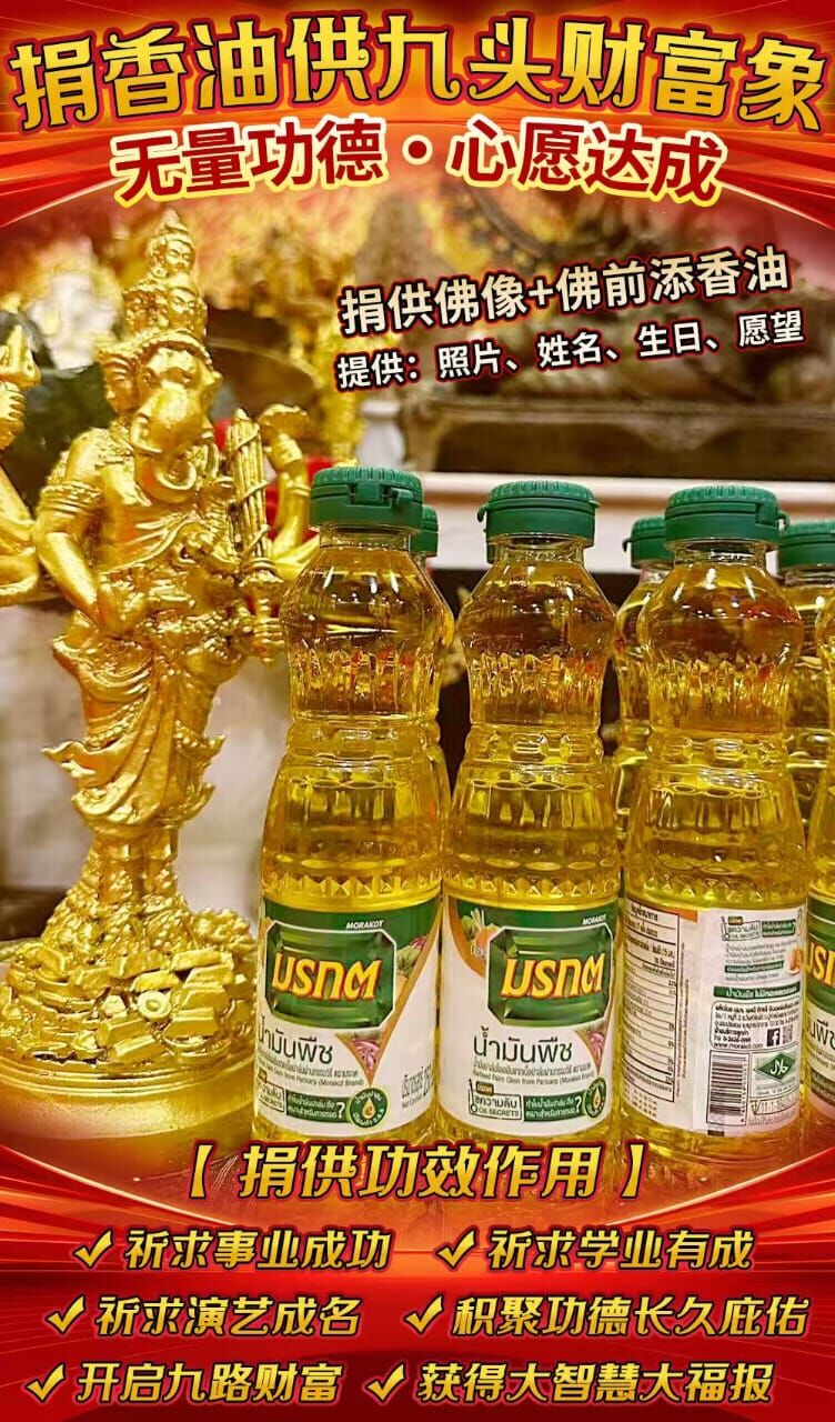 九頭招財象神香油功德供奉