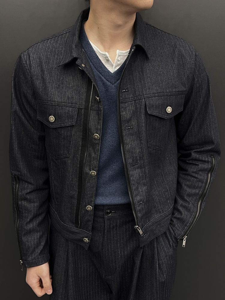 不褪色拉鍊短款牛仔夾克