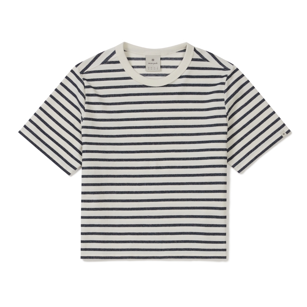 【春季新品限時折扣🔥 3/29 晚上12:00結束】Snow Peak  Sorona Women Stripe Short Sleeve T-shirt  26ss女款短版條紋短tee S26MWFTS69